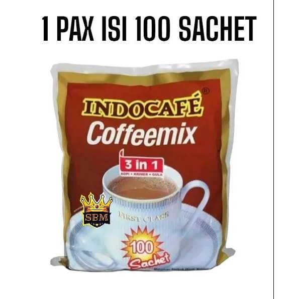 

New ISI 100 PC ~ SBM ~ KOPI INDOCAFE COFFEEMIX 3IN1 Pack Coffee Coffe RobustaPremium