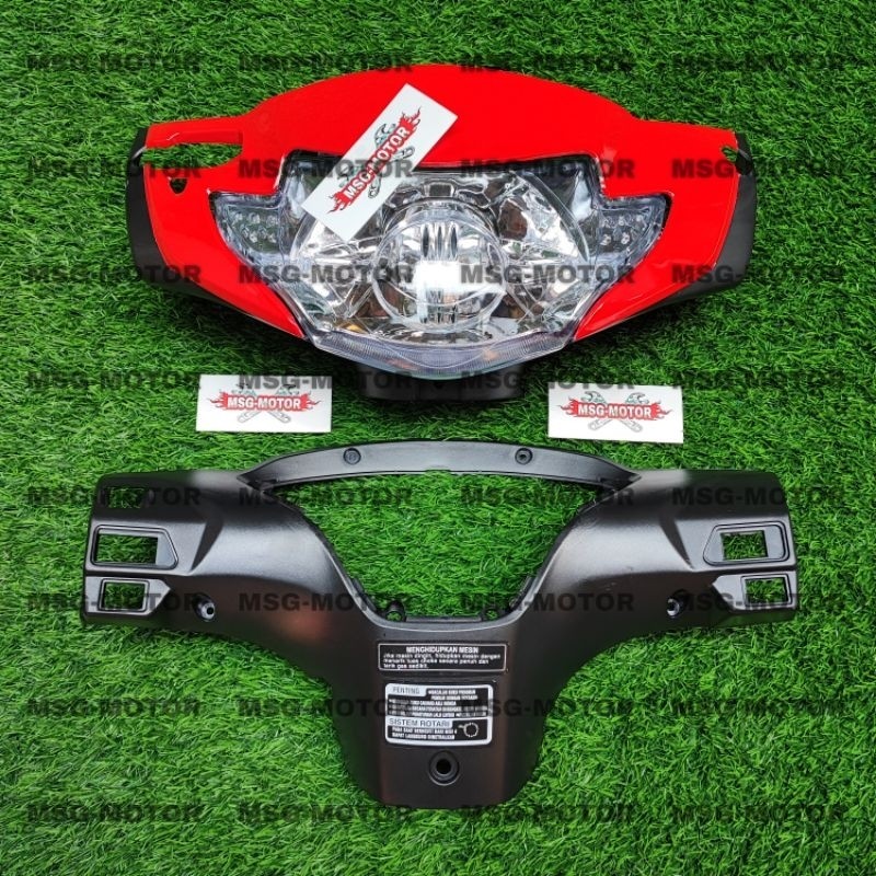 Batok Kepala Depan Supra X 125 Lama - Full Set Reflektor Lampu Depan Supra X 125 Lama Merah