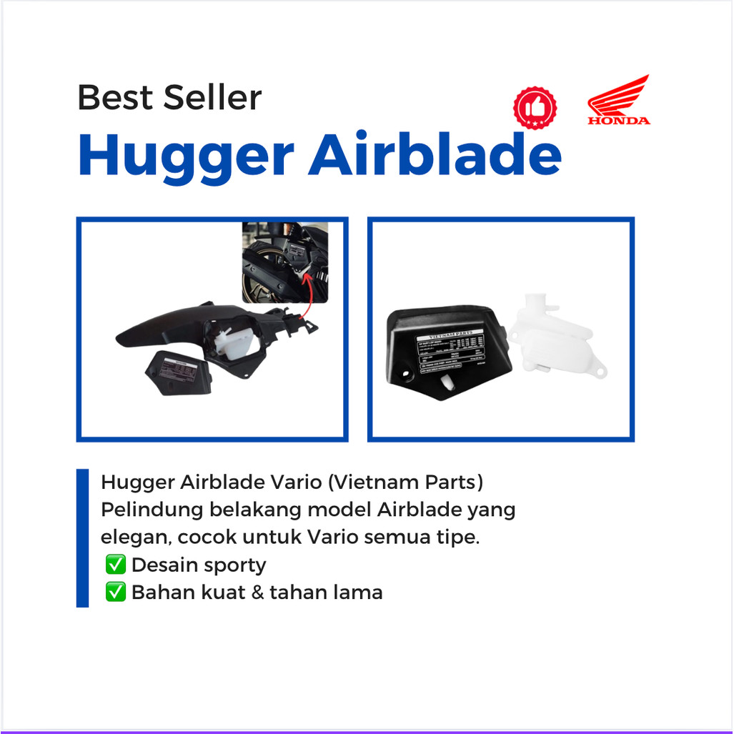 HUGGER AIRBLADE COVER AIRBLADE TAMENG AIRBLADE HUGGER AIR BLADE VARIO 125/150 SPAKBOR KOLONG VARIO