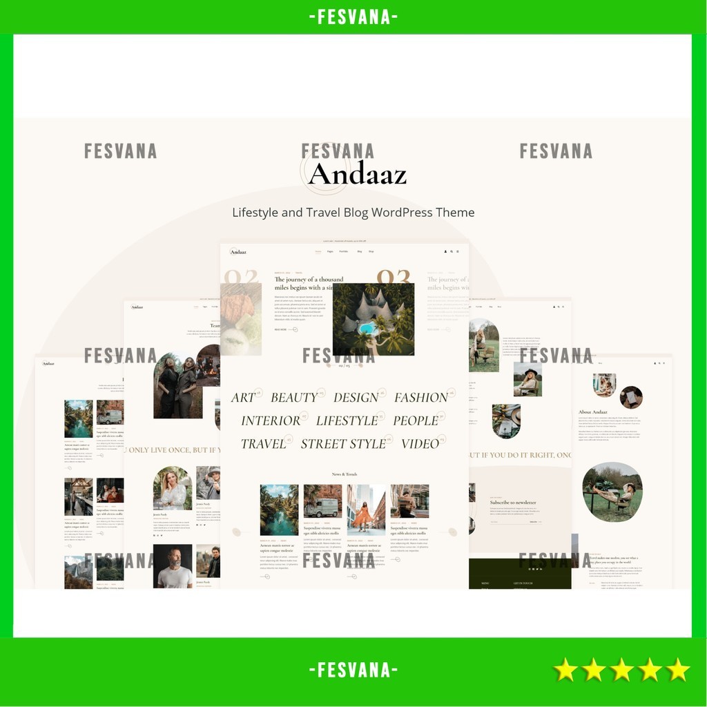 WORDPRESS THEME ANDAAZ - LIFESTYLE AND TRAVEL BLOG   D5522 TEMA TEMPLATE WEB BY FESVANA ORIGINAL