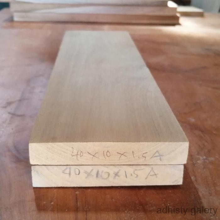Papan Kayu Jati Perhutani Asli 40x10x1.5cm