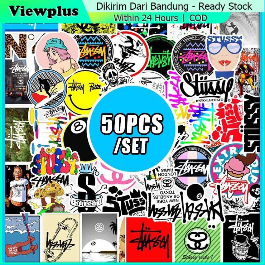 

50Pcs Stiker Aestethic Stussy Sticker Lucu Pack Bootleg Glossy Laminated / Stussy Cocok Untuk Case Hp Laptop Laptop Helm Tumblr