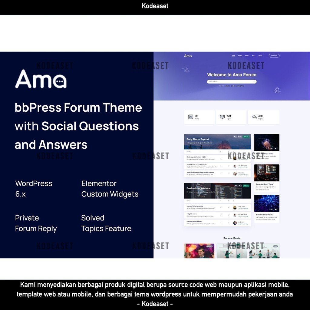 WORDPRESS THEME AMA - BBPRESS FORUM   D5609 TEMA TEMPLATE WEB BY KODEASET LISENSI ORIGINAL