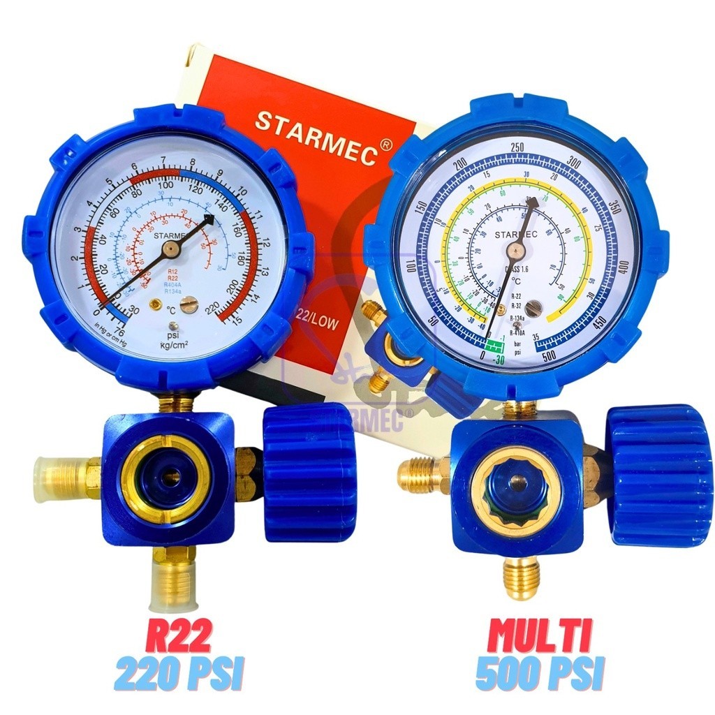 

Manifold AC Single R32 R410a R22 Sightglass (Knob Plastik) Low