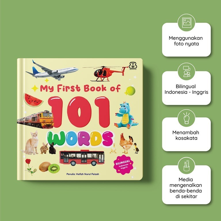 

[Mizan Jakarta] My First Book of 101 Words (bilingual) Boardbook