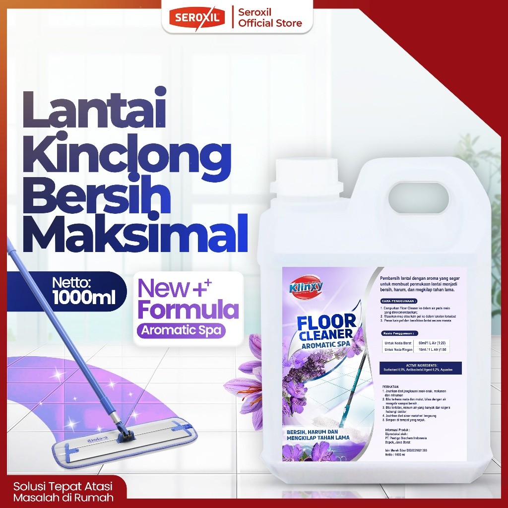 Seroxil 1 Liter Klinxy Pel Pembersih Lantai Antibacterial Floor Cleaner | HUMY Project