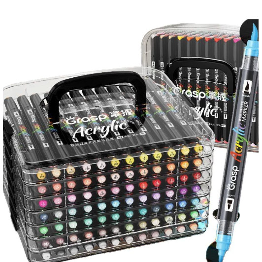 

GRASP Spidol Akrilik 2 Ujung - Anti Bocor & Tumpuk (24/36/48/60/84 Warna)