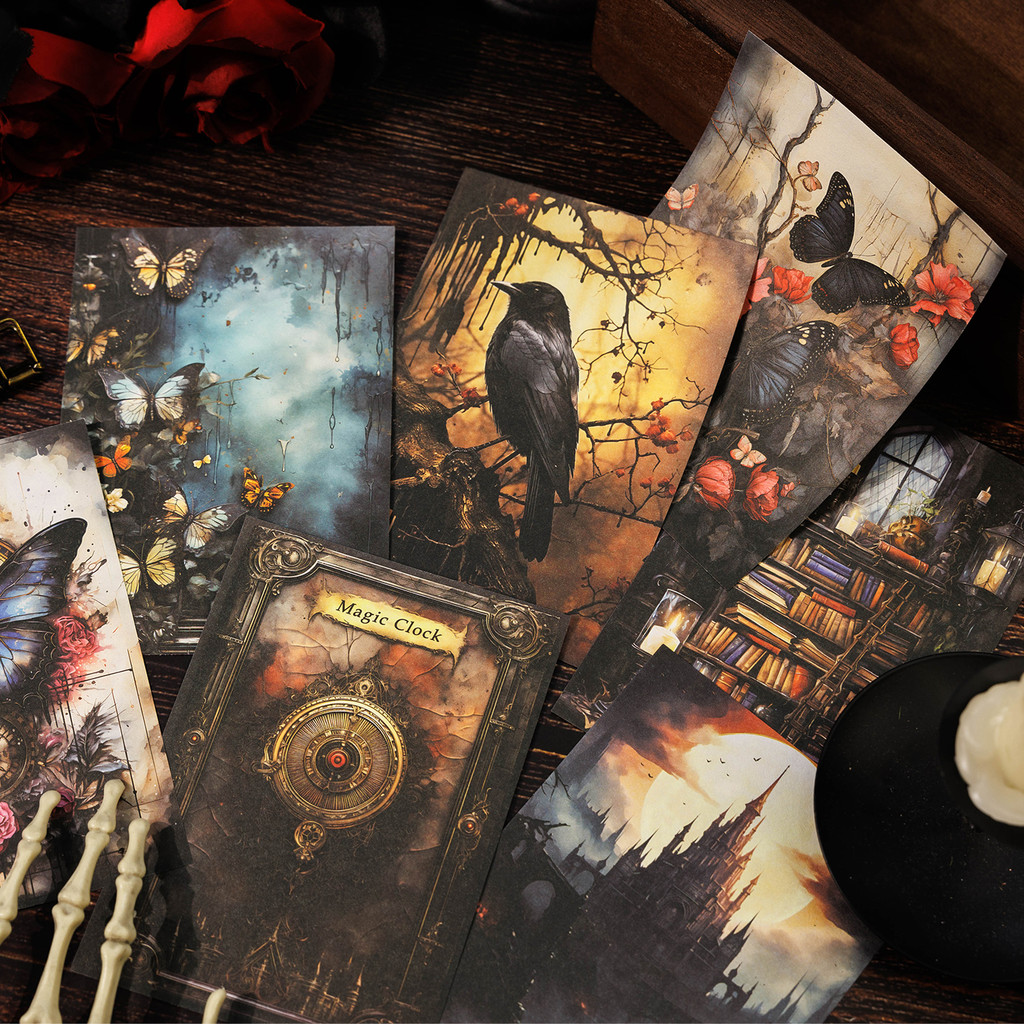 

20pcs Vintage Darkness Gothic Castle Scrapbook Material Paper DIY Scrapbooking Decor Junk Journal Planner Craft Paper