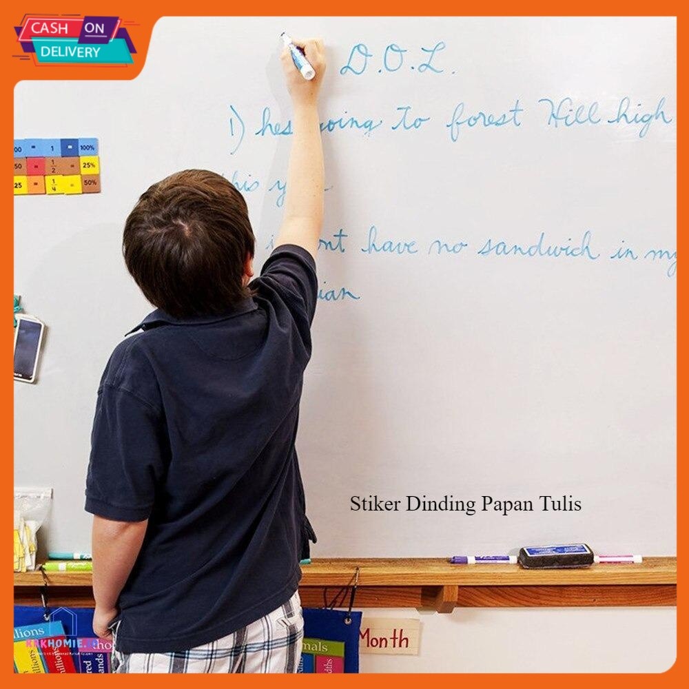 

Papan Tulis Belajar Stiker Dinding Anti Kotor Aman Whiteboard Flexible PVC 200 x 45 cm putih