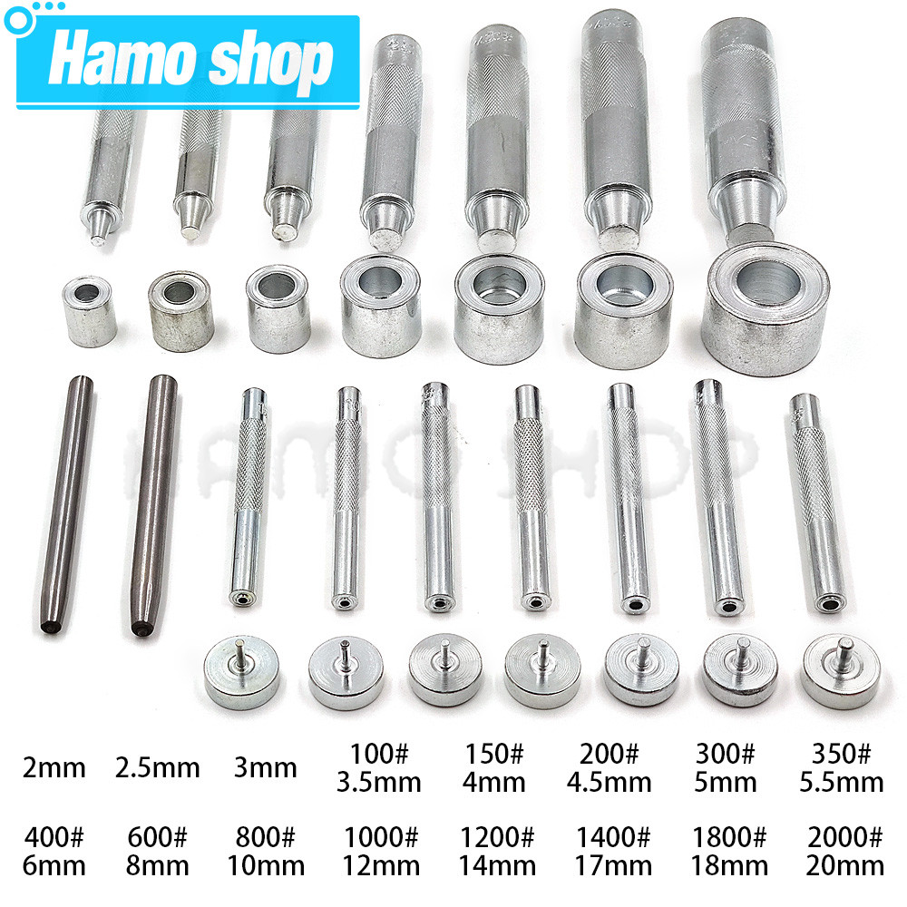 

1 Set 2mm-25mm Eyelets Tool Metal Grommet Mold Tool Installation Grommet Carbon Steel High Quality DIY Handmade Accessories