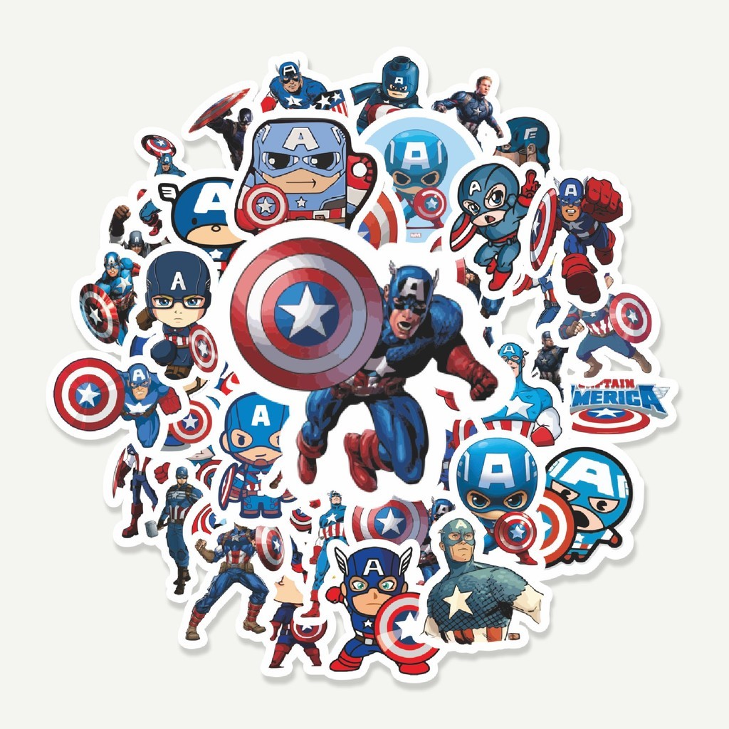 

Sticker Pack Stiker Kartun Captain America | Sticker TUMBLR | Stiker LAPTOP KOPER HELM
