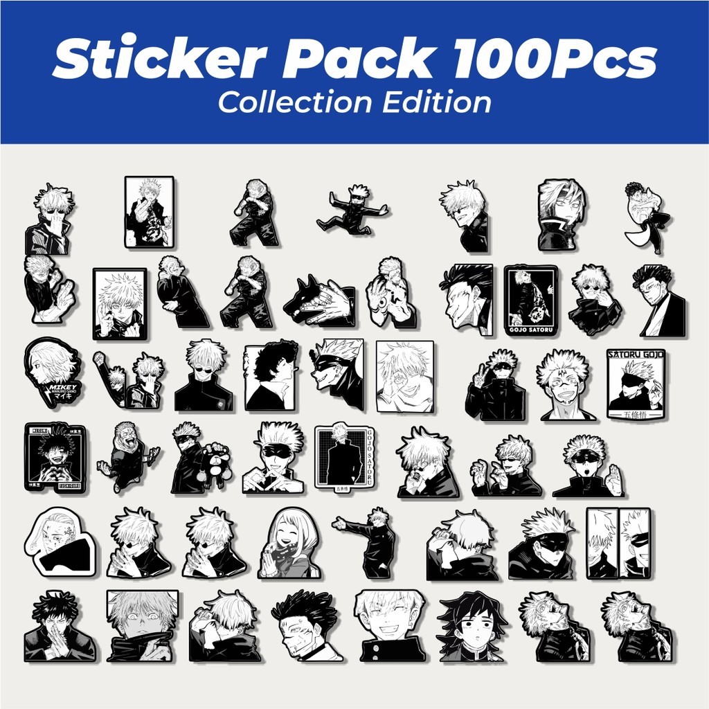 

Hot Stiker Anime Jujutsu Kaisen Black & White Lucu Anti Air Stikers Berperekat Waterproof Sticker Decal Buat Motor Helm Buku Journal Koper Casing HP Laptop Botol Minum