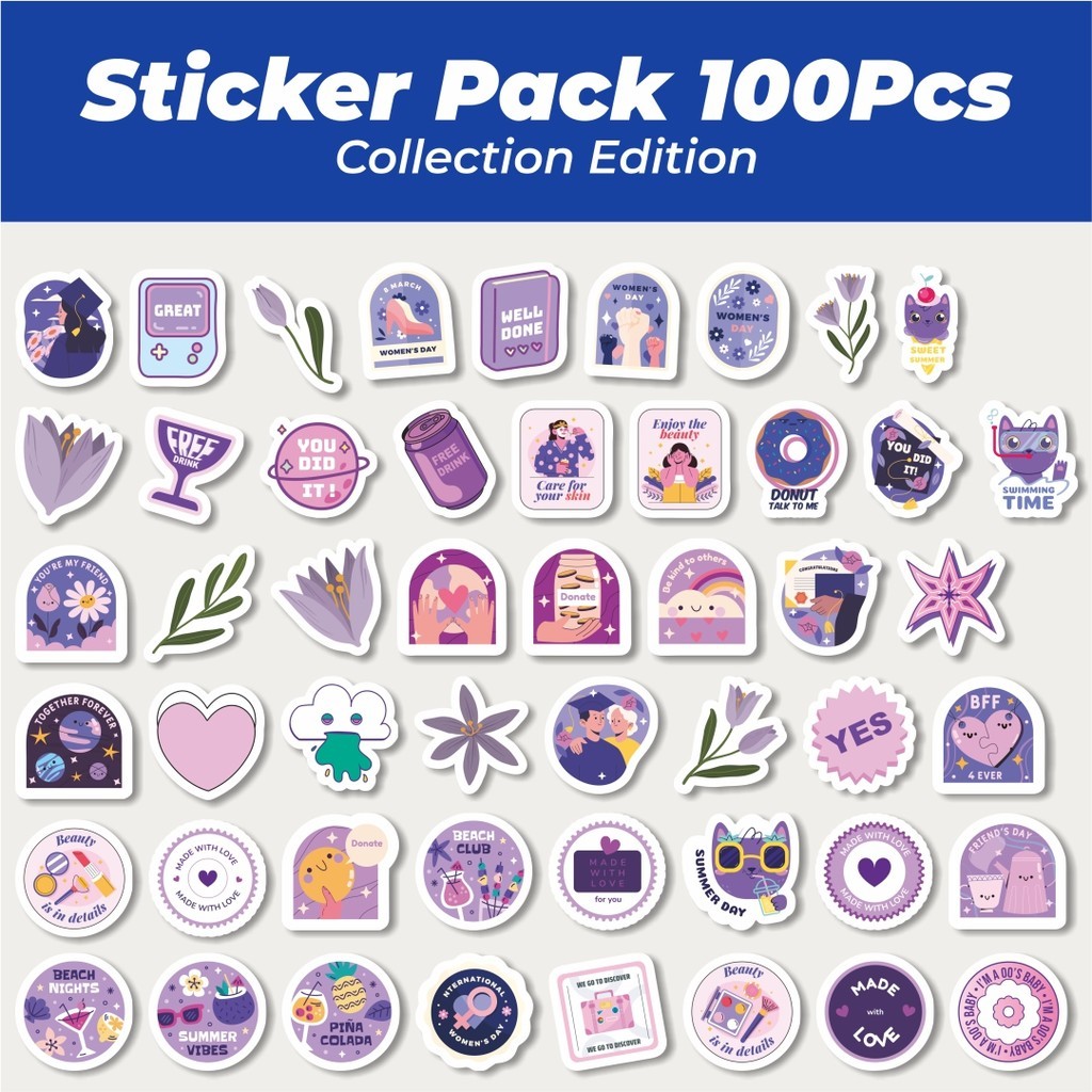 

Hot Sticker Kartun Ungu Sticker Lucu Anti Air Stikers Berperekat Waterproof Sticker Decal Buat Motor Helm Buku Journal Koper Casing HP Laptop Botol Minum