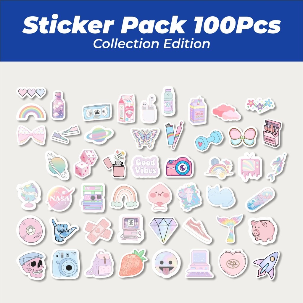 

Hot Stiker INS Style Pastel Lucu Anti Air Stikers Berperekat Waterproof Sticker Decal Buat Motor Helm Buku Journal Koper Casing HP Laptop Botol Minum