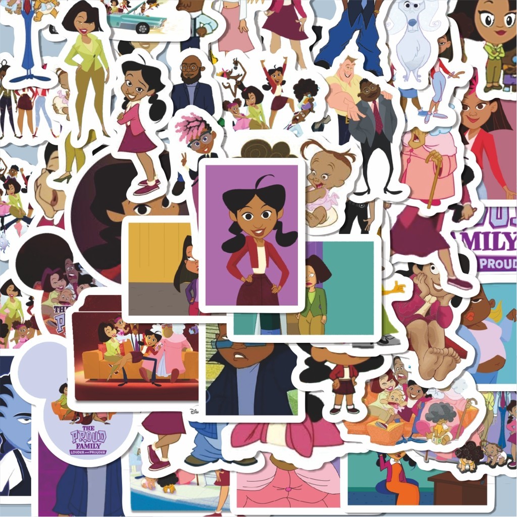 

100PCS Lucu Sticker Kartun The Proud Family Sticker Stiker Aesthetic Stiker Anti Air Stikers Berperekat Waterproof sticker decal buat Motor Helm Buku Journal Koper Casing HP Laptop Botol Minum Hadiah anak