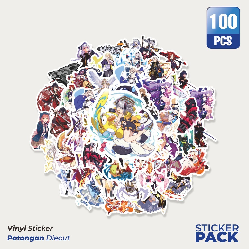 

MURAH 100 PCS Stiker Anime Honkai Impact Waterproof Aesthetic- Untuk Laptop, Motor, dan Helm - Paper Stationery Pack