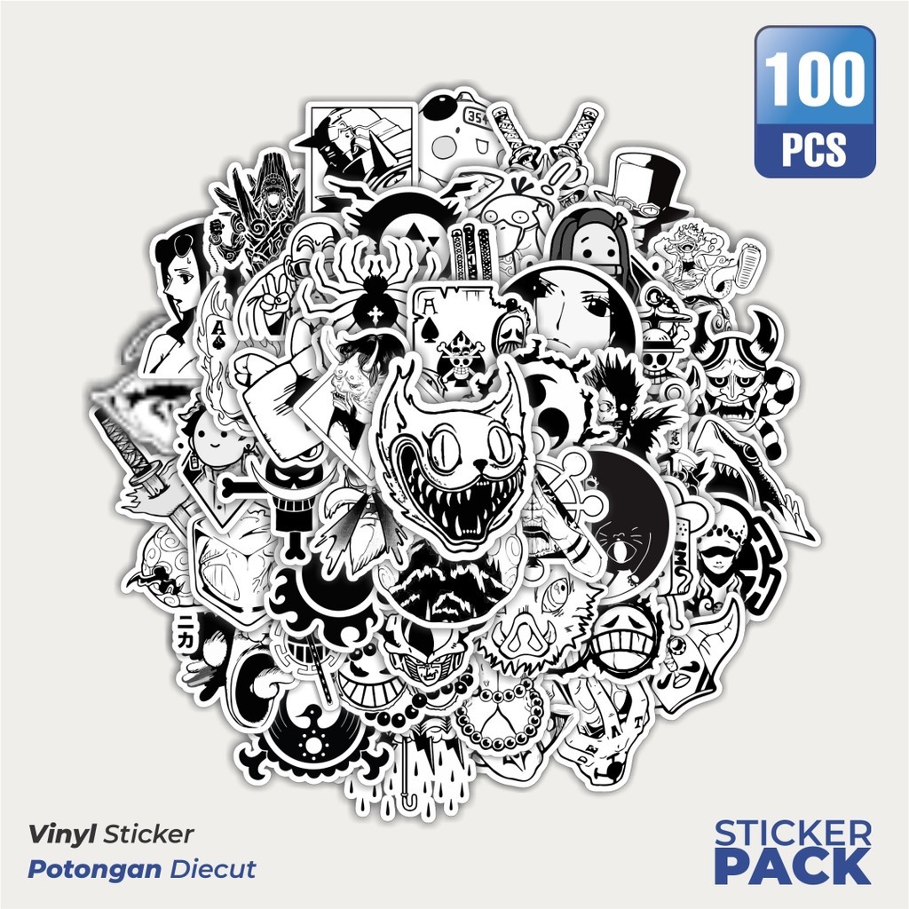 

Stiker Vinyl Stiker Aesthetic Black And White Brand Distro Versi 8 Waterproof Aesthetic- Untuk Laptop, Motor, dan Helm - Paper Stationery Pack