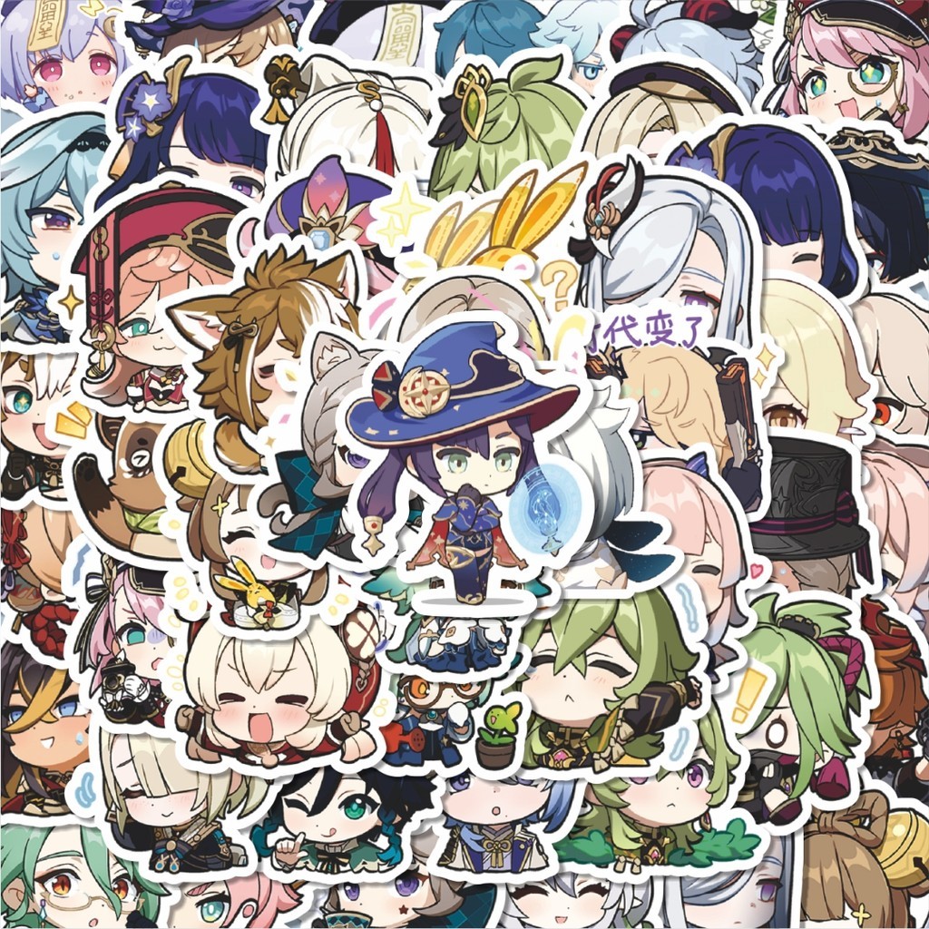 

100PCS Lucu Stiker Anime Genshin Impact Versi 4 Stiker Aesthetic Stiker Anti Air Stikers Berperekat Waterproof sticker decal buat Motor Helm Buku Journal Koper Casing HP Laptop Botol Minum Hadiah anak