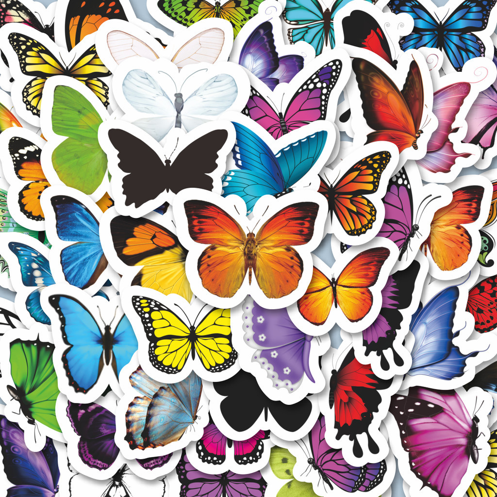 

100PCS Lucu Stiker Hewan Kupu Kupu Stiker Aesthetic Stiker Anti Air Stikers Berperekat Waterproof sticker decal buat Motor Helm Buku Journal Koper Casing HP Laptop Botol Minum Hadiah anak