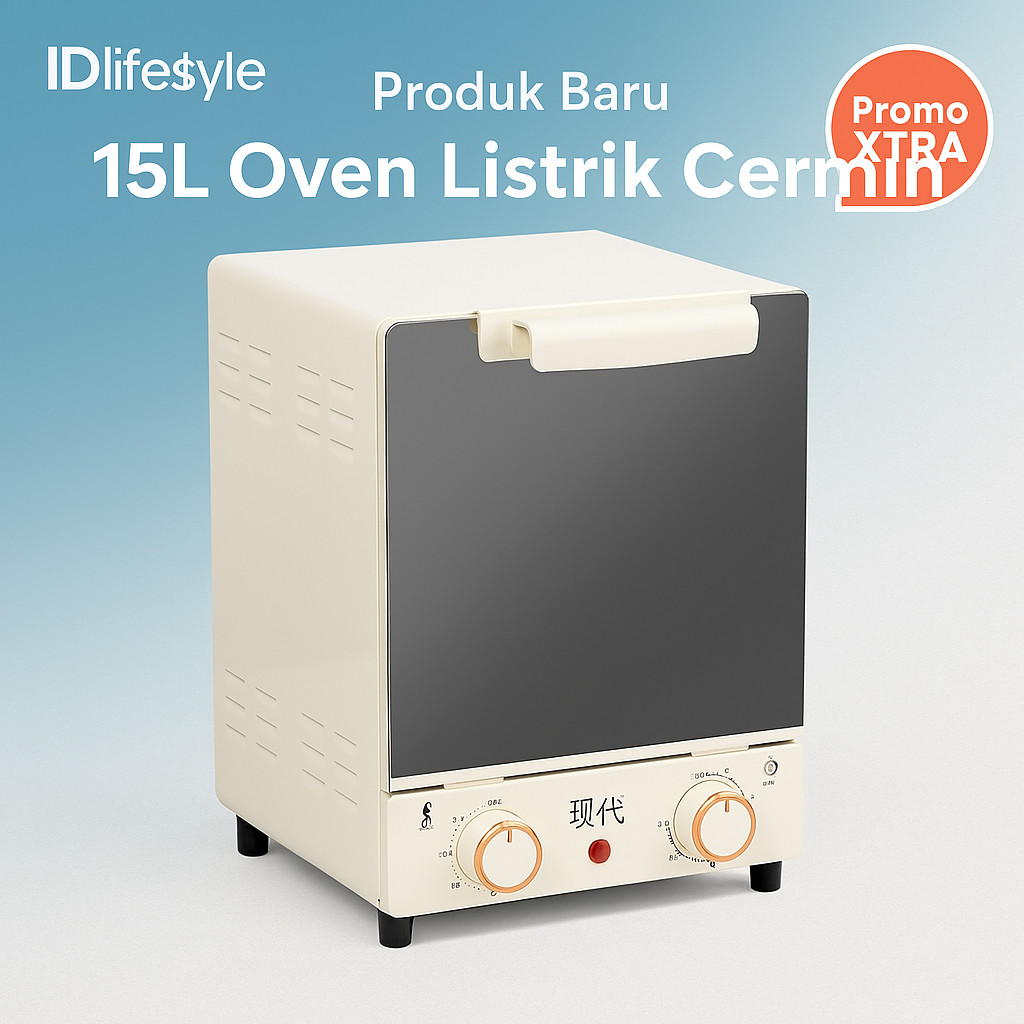 Oven Listrik Cermin Kapasitas Besar - Oven Multi Fungsi untuk Memanggang Kue, Roti, Telur, dan Kue T