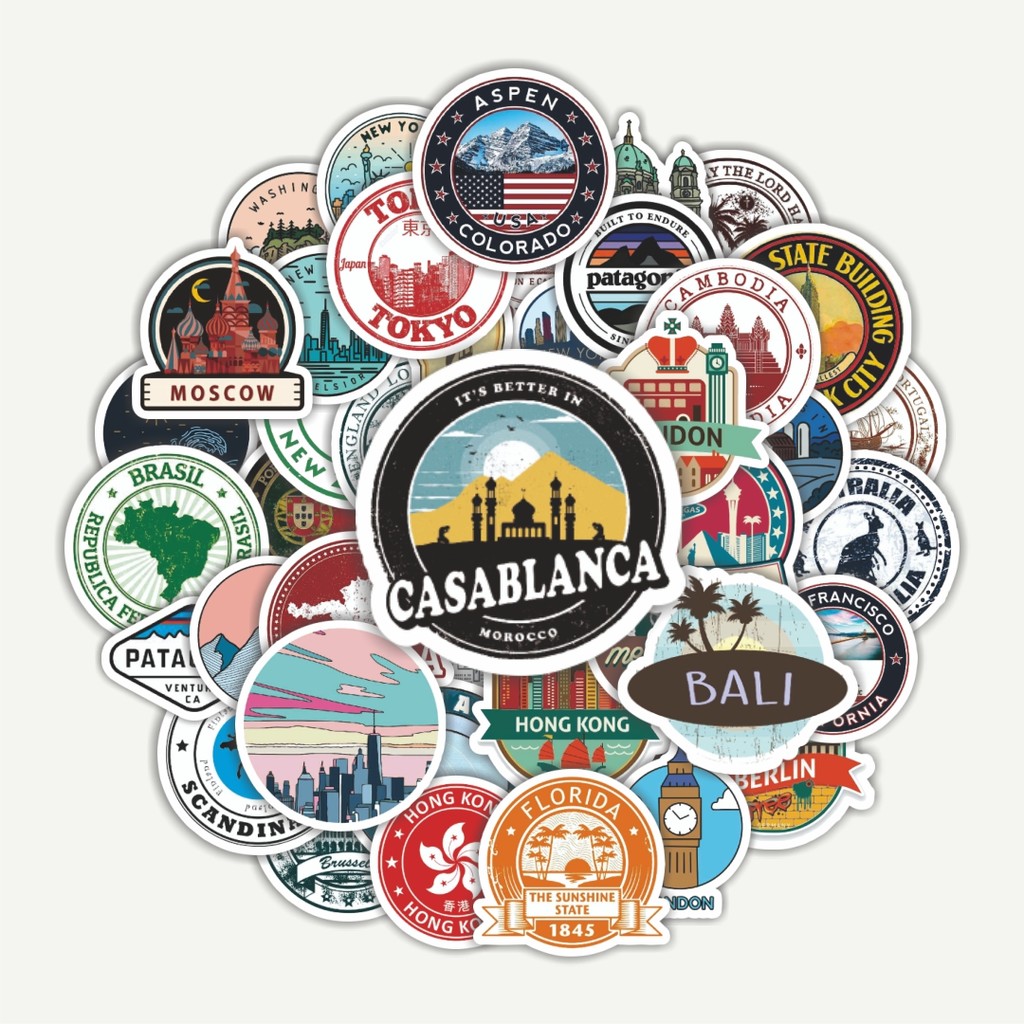 

Sticker Pack Stiker Famous Scenery [Wisata Pemandangan Terkenal] | Sticker TUMBLR | Stiker LAPTOP KOPER HELM
