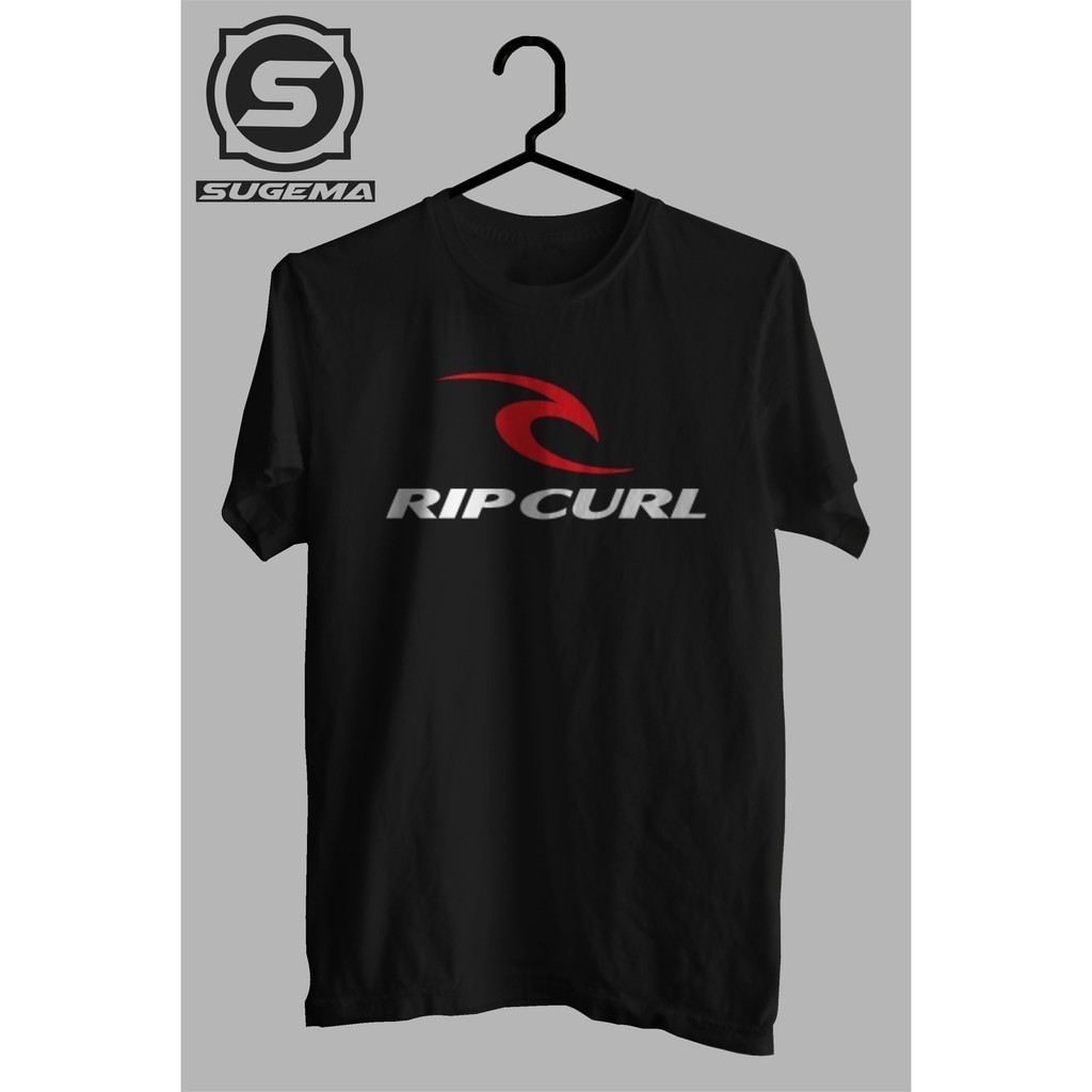 【COD】Kaos Baju Tshirt Ripcurl Hitam Katun Combed 30s