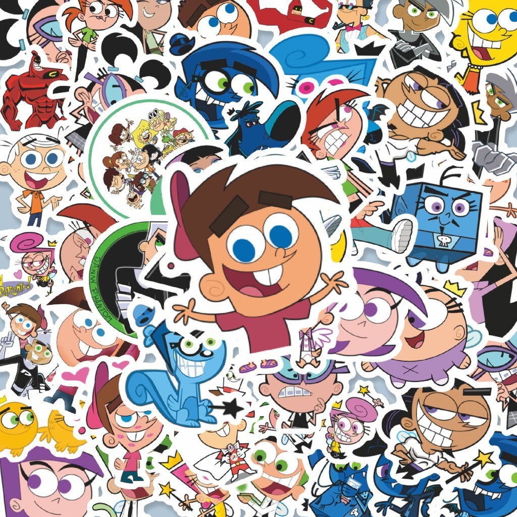 

100PCS Lucu Kartun The Fairly Oddparents Stiker Dekorasi Lucu Kreatif untuk Notebook, Skateboard, HPOddparents Sticker