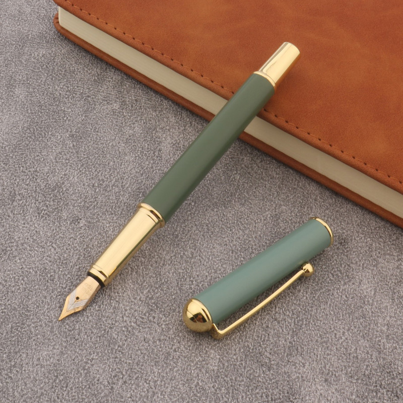 

1PC metal fountain pen matte green Stationery Office School Supplies Writing ink pens
