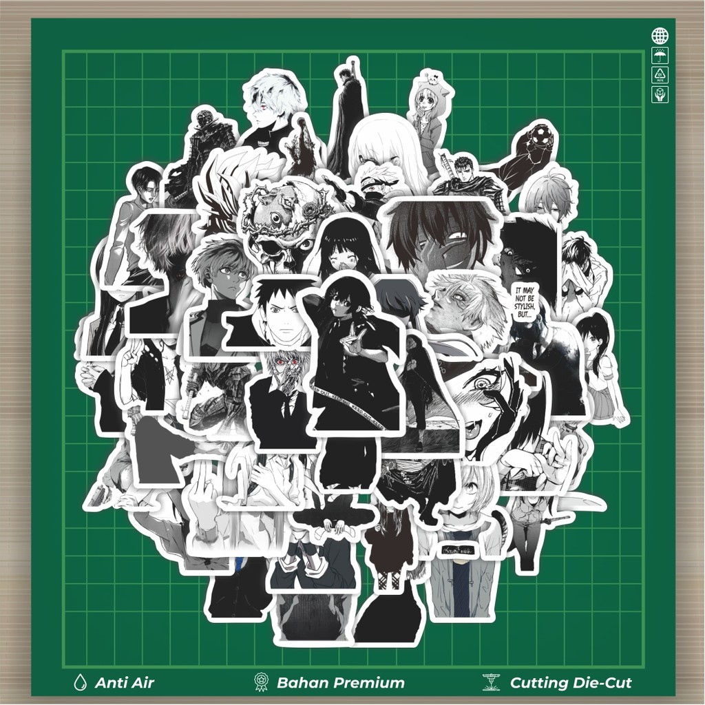

HOT 50 PCS STIKER Sticker Hitam Dan Putih Anime Sticker Stiker Fashion Cars Decal Dingin Kartu Album Custom Vinyl Anti Air- Sticker Aesthetic Buku Journal Koper Casing HP Tablet Laptop Helm Motor Botol Minum