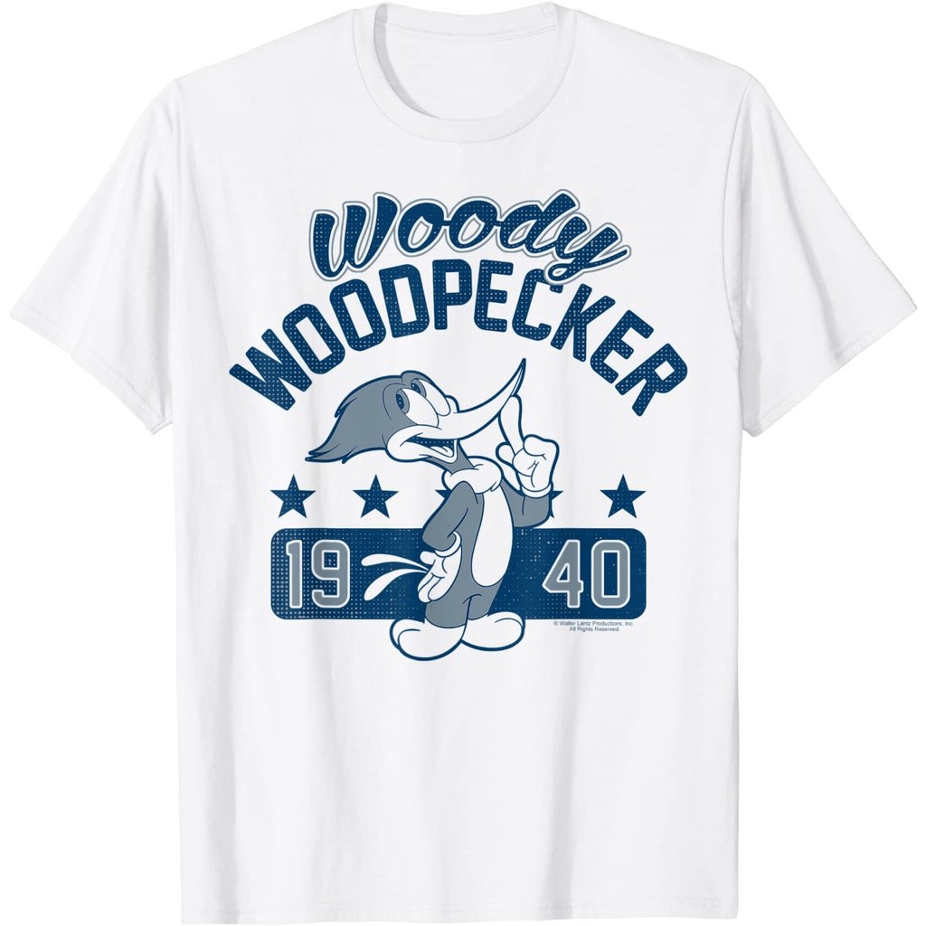 COD Baju Kaos Woody Woodpecker Vintage 1940 Portrait T-Shirt Lembut Tebal Premium