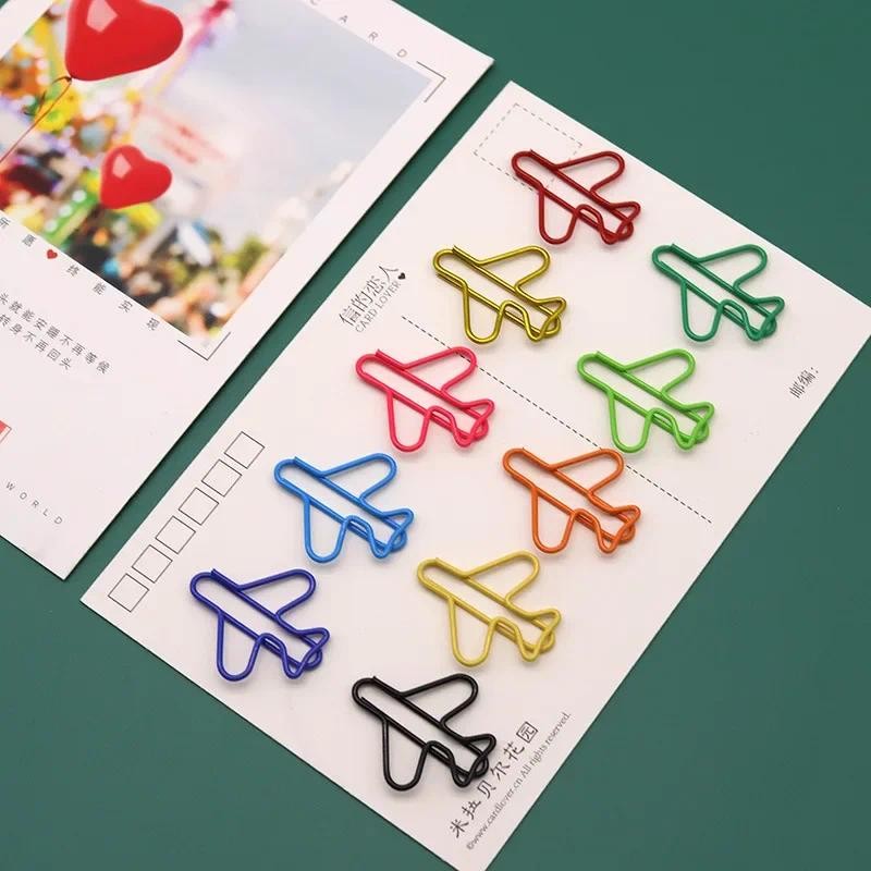 

20 Pieces Metal Airplane Shape Office Paper Clips School Office Stationery 2.6x3.0cm DIY Paper Clip Holder Craft Supplies