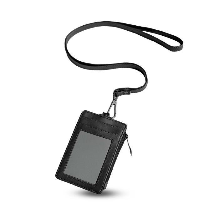 

EVERNEXT - Lanyard Kartu ID Card Holder Name Tag Kantor Tas Kalung Dompet Kartu Gantung Cleo - BLACK