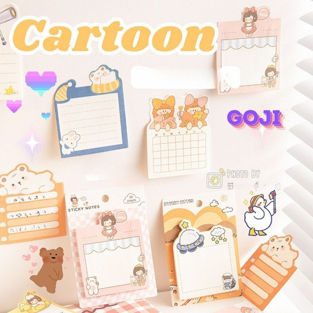 

GOJI Stick Note Isi 30 Lembar Sticky Notes Lucu Magic Shape Unik Aesthetic Catatan Kertas Tempel MO