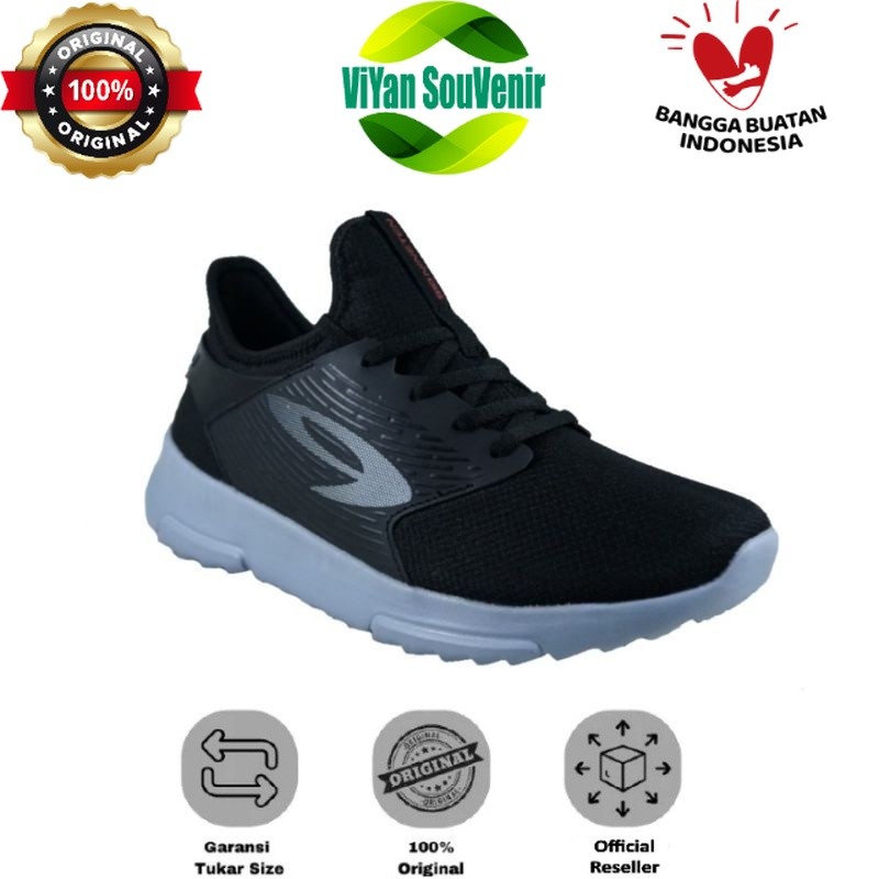 910 NINETEN  KIVA - HITAM/ ABU KUNING SEPATU LARI TERMURAH ORIGINAL