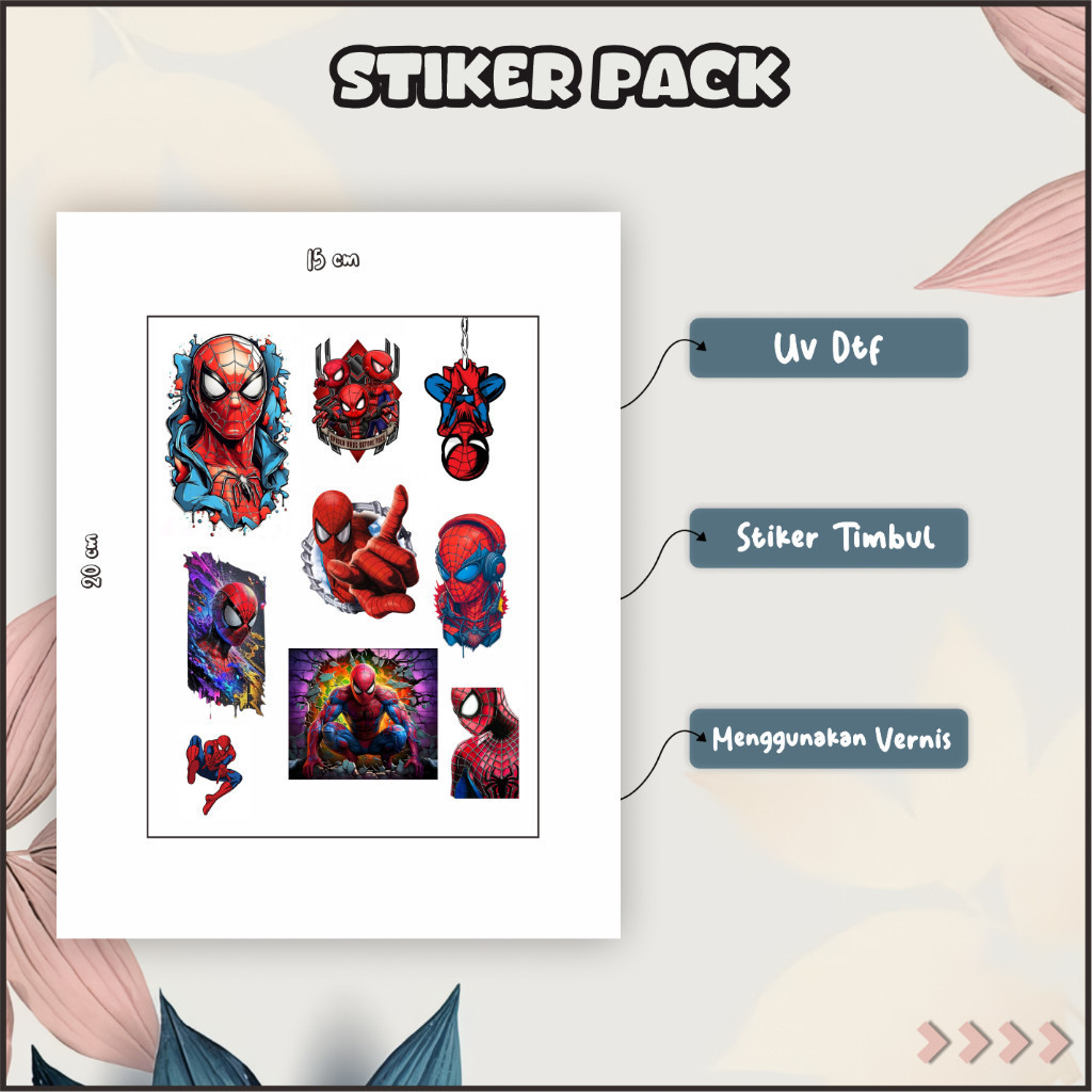

Stiker Sticker Setiker Setikker Tumbler Pack UV DTF Motif Spiderman Merah Biru P5