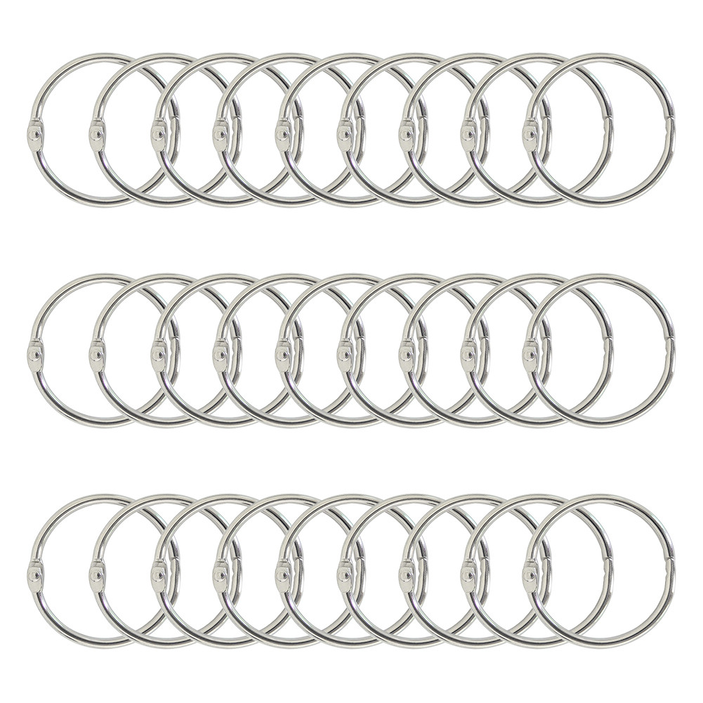 

Loose Leaf Binder Rings NoteBook Metal 15/30pcs 16-80mm DIY Albums School Keychain Opening Binding Hoops Office Binding Supplies