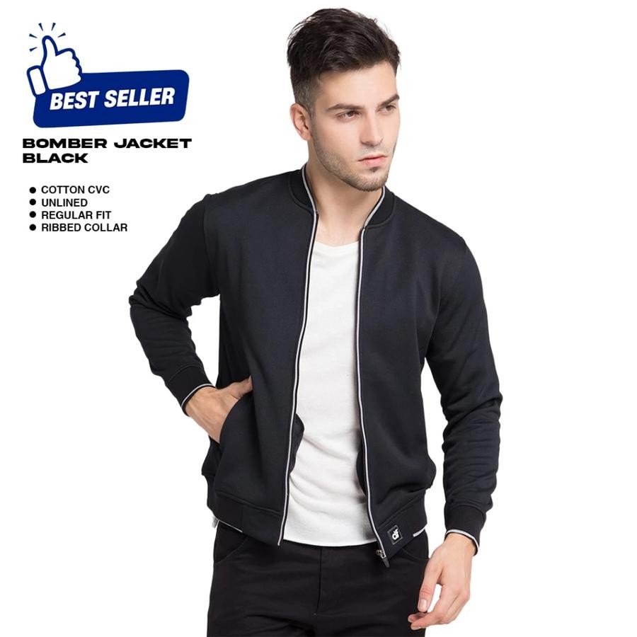 d&f Jaket pria Bomber - Hitam