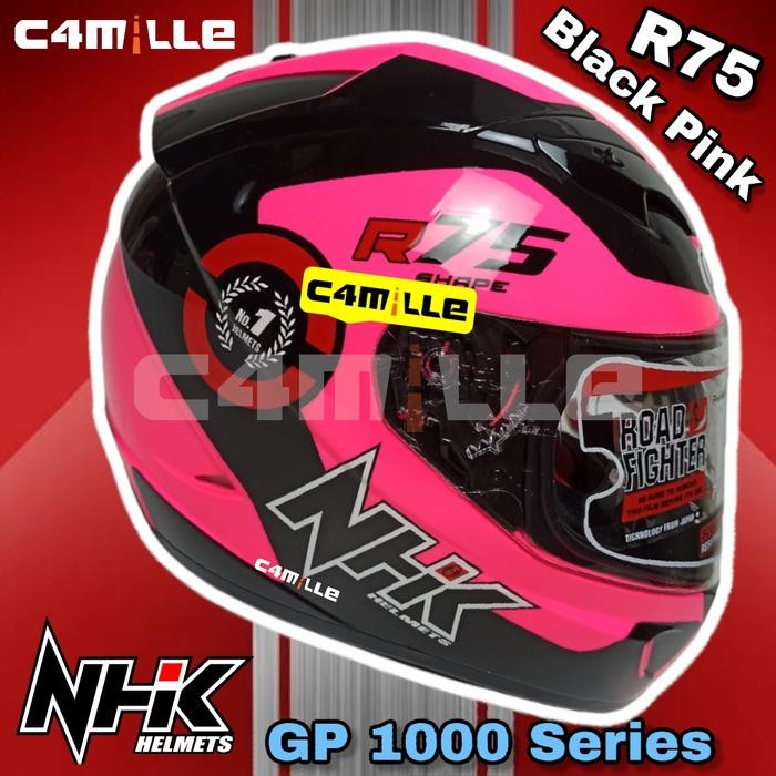 HELM NHK GP 1000 R75 PINK FLUO DOUBLE VISOR FULL FACE - M