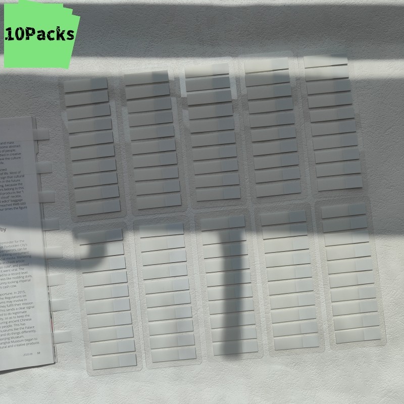 

10Packs 2000 Sheets White Sticky Notes Self-Adhesive for Books-Reading Annotation Notepad Bookmarks Memo Pad Index Tabs