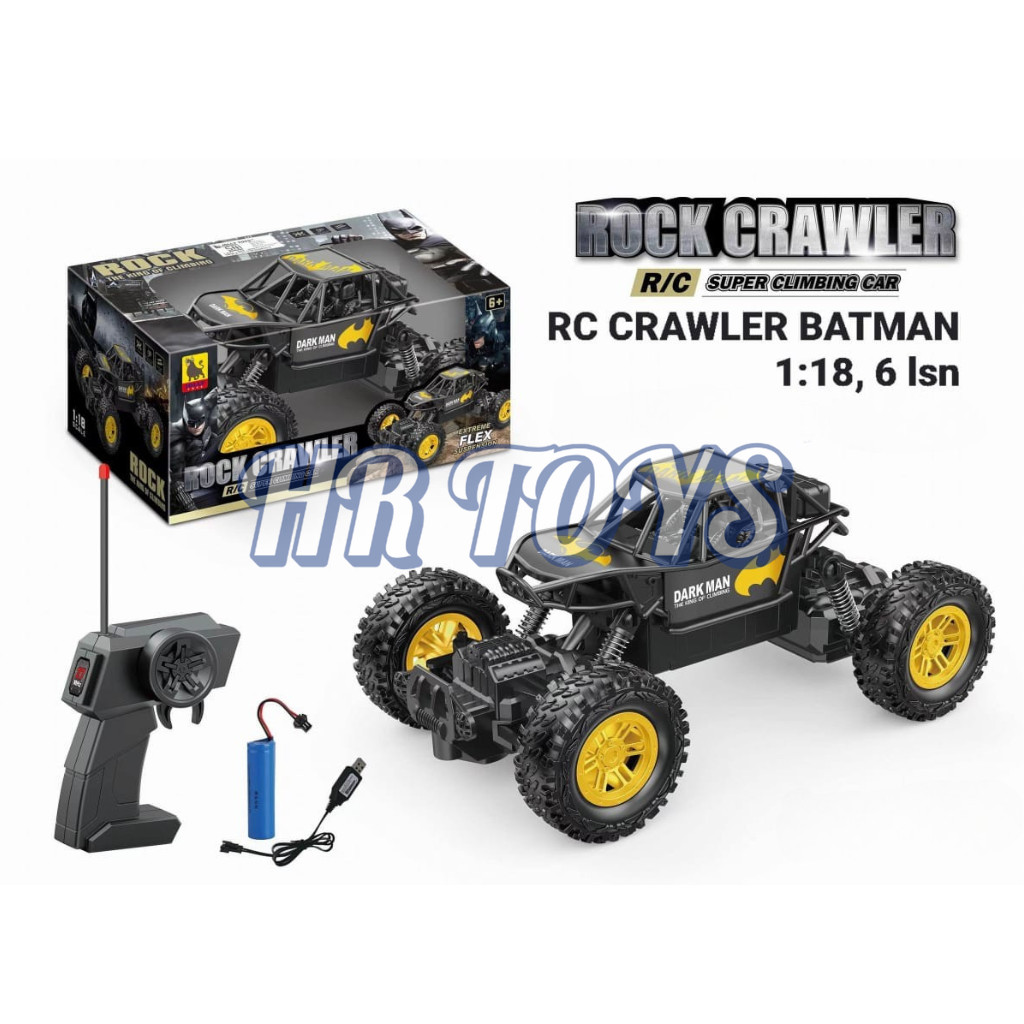Mobil Remote Control Rock Crawler DC Jeep Crawler Offroad Body Metal Alloy Batman Black