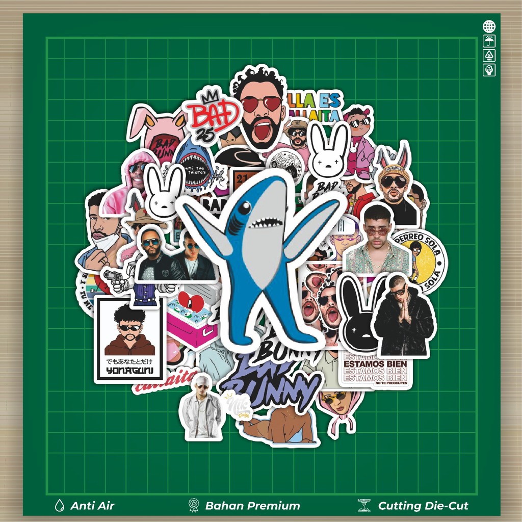 

HOT 50 PCS STIKER Stiker Bad Bunny Series [Seri Kelinci Buruk] Stiker Fashion Cars Decal Dingin Kartu Album Custom Vinyl Anti Air- Sticker Aesthetic Buku Journal Koper Casing HP Tablet Laptop Helm Motor Botol Minum