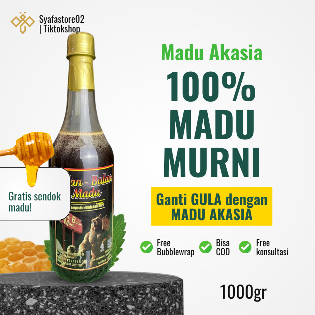 

Madu Akasia Bulan Bulan Madu Asli 100% Telah Teruji Lab