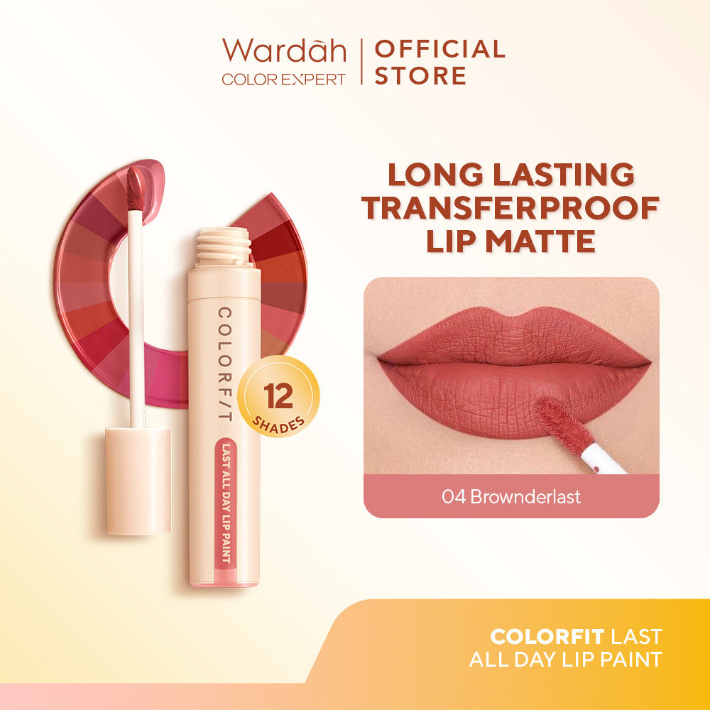 WARDAH Colorfit Last All Day Lip Paint 4 gr - Tahan Lama Hingga 12 Jam - Transferproof dengan One Sw