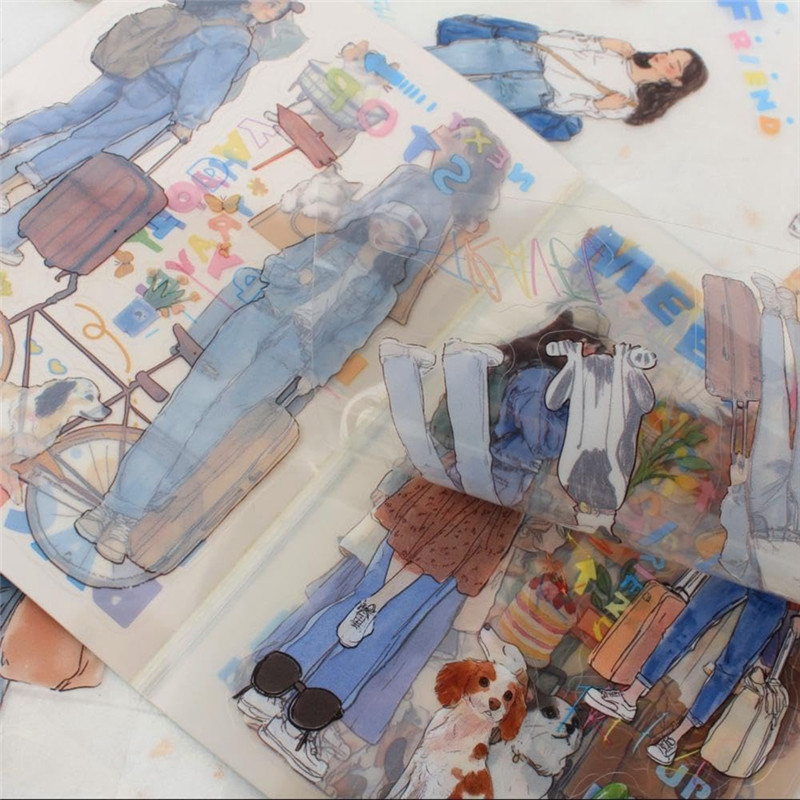 

Women Journal Sticker Book PET People Stickers For Journaling Scrapbooking, Junk Journal Supplies Romantic Travel