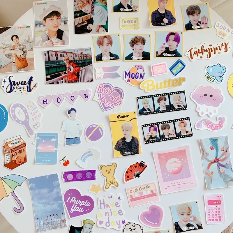 LEIA sticker BTS - stiker korea kpop besar kecil BTS prop pajangan wallpaper dinding tembok tempelan