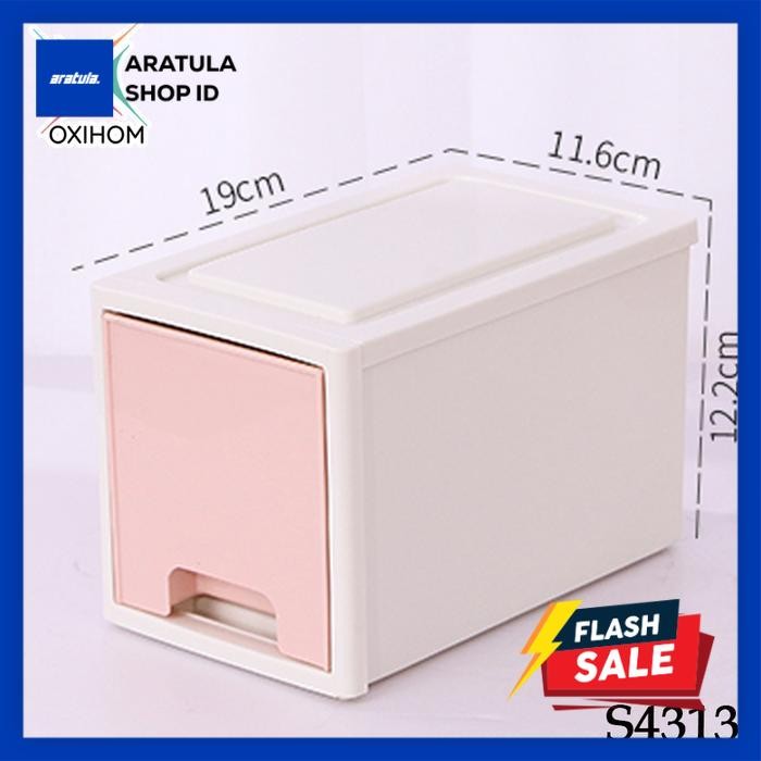

Oxihom Laci Lemari Plastik Susun Tempat Kotak Penyimpanan Kosmetik Drawer Storage Organizer Stackable Mainan Pakaian - S4313 Pink