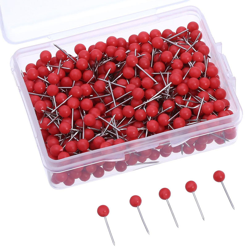 

300Pcs Round Ball Head Decorative Push Pins Map Thumb Tacks for Travel Map Art Picture Canvas Bulletin Cork Board Wall DIY Craft