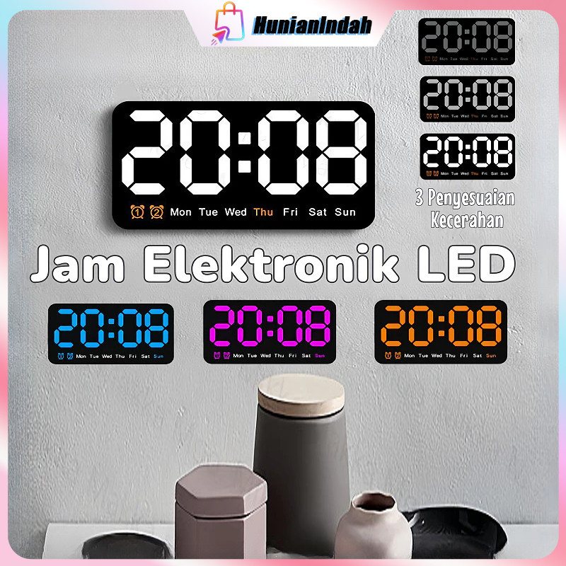 LED Jam Dinding Digital Multifungsi Jam  Dinding Digital Dengan Layar Besar Dan Fitur