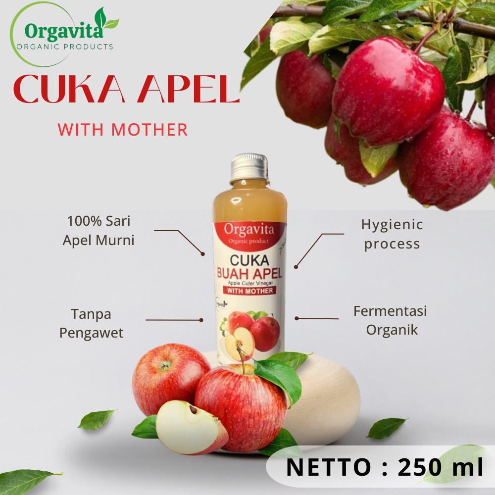 

ORGAVITA Cuka Apel Organik With Mother Organik 250ml - Apple Cider Vinegar Asli