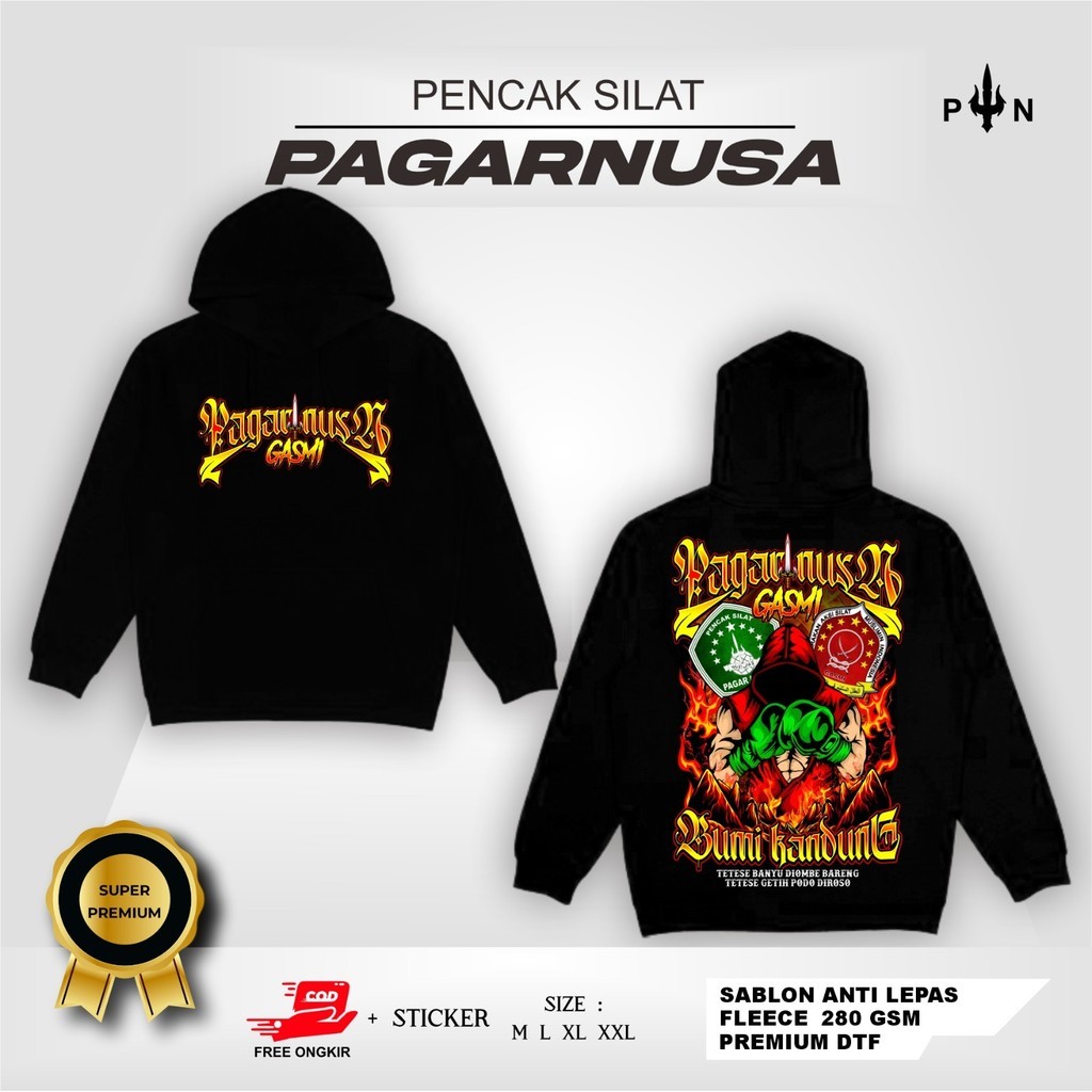 HOODIE PAGAR NUSA GASMI BUMI KANDUNG - JAKET PAGAR NUSA TERBARU - JAKET DESAIN TRISULA - JAKET HOODI